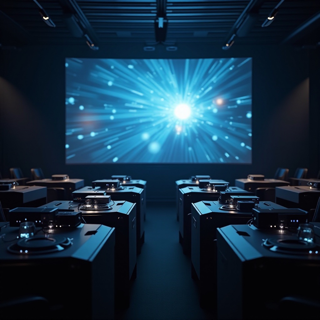 paano pagsamahin ang 9 na projector sa isang imahe