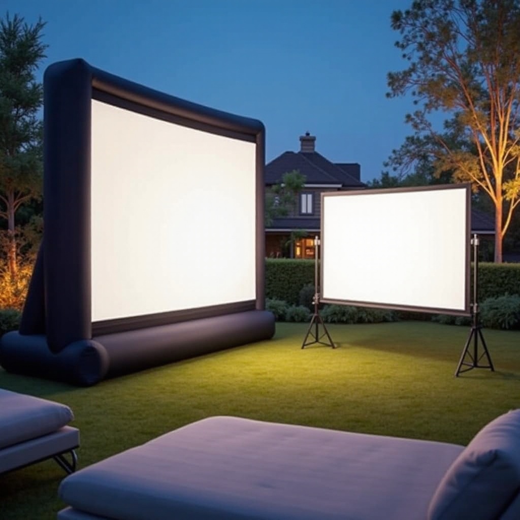 จอโปรเจคเตอร์แบบเป่าลม vs แบบปกติ